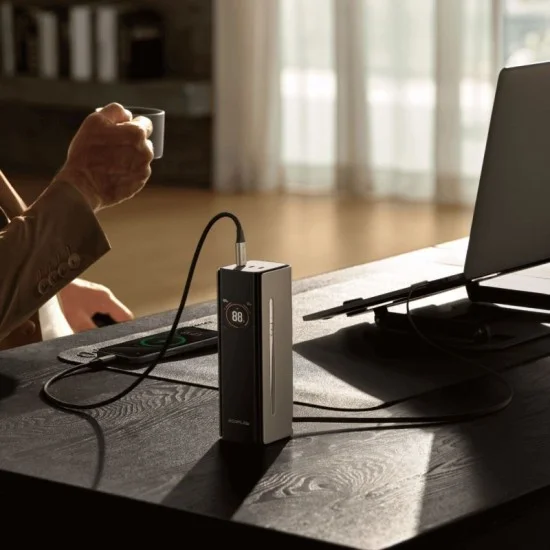 EcoFlow RAPID Pro Power Bank (20,000mAh, 230W, 100W Built-in Cable) - Silver